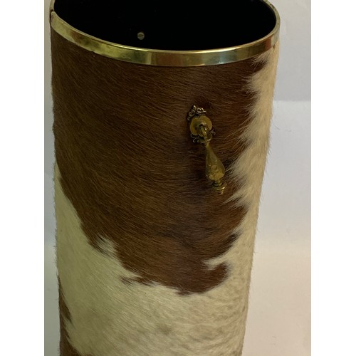 50 - Cow Hide Covered Stick Or Umbrella Stand. 46 cms