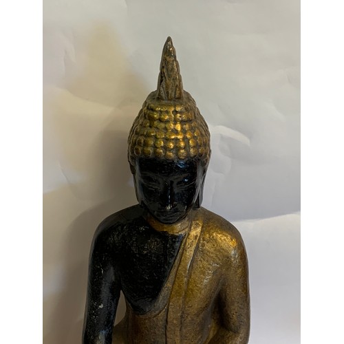 52 - Ceramic Figure Of A Seated Buddha. Repair To Head 50 cms High