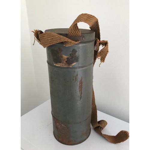 143 - Early 20thC Belgium Gas Mask In Original Tin Container