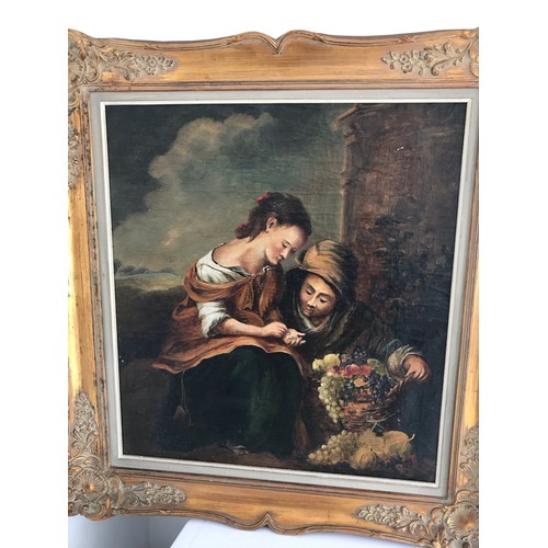 134 - Gilt Framed Antique Oil Painting 
 65 x 70 cms