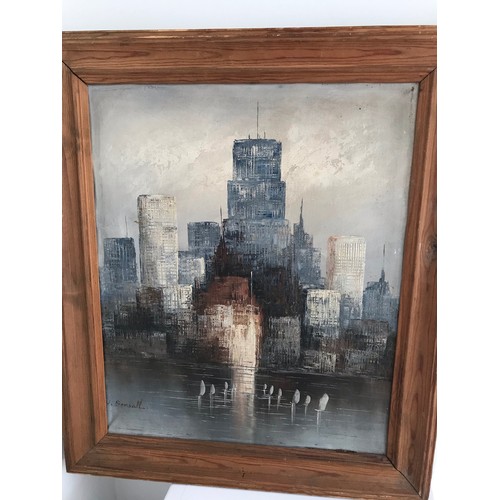 172 - Very Unusual Framed Oil On Canvas Abstract Painting Of New York
60 x 70 cms