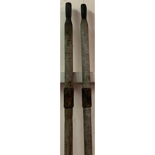 281 - Two Vintage Boat Oars. 213 cms