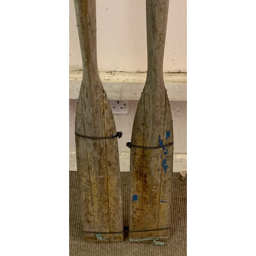 281 - Two Vintage Boat Oars. 213 cms