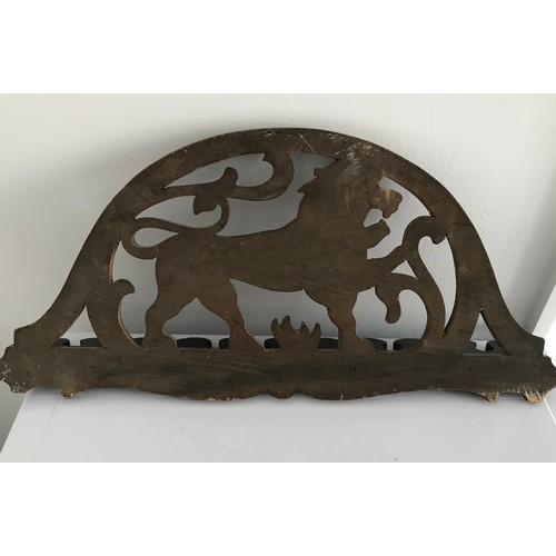 107 - Antique Pipe Rack Having A Carved Lion Motif
43 cms wide x 20 cms high