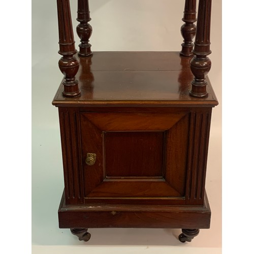 58 - French Marble Top Pot Cupboard / Night Stand. 41 x 41 x 92 cms