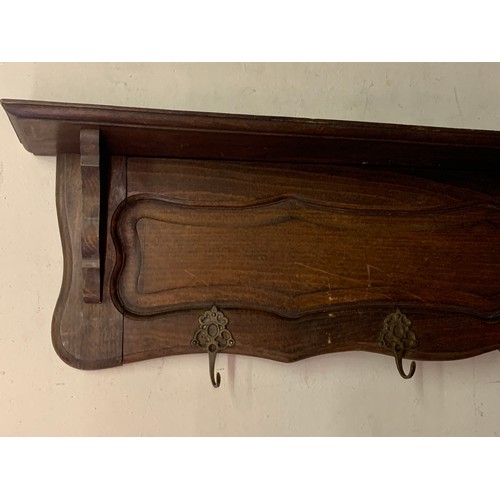 63 - French Coat Hook Shelf  160 cms