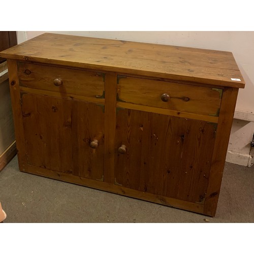 50 - Pine Campaign Style Sideboard Unit. 140 x 53 x 92 cms