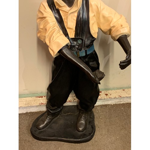 314 - Large Fibreglass Blackamore Dumb Waiter Figure Standing 115 cms High