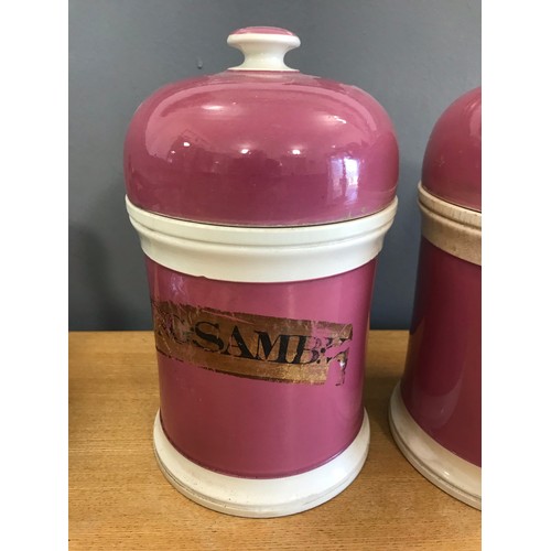 173 - Pair Of Large 19thC Apothecary Jars - One Lid af