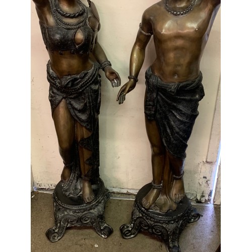 284 - Large Pair Of Bronze Blackamoore Figures just Under 146 cms High