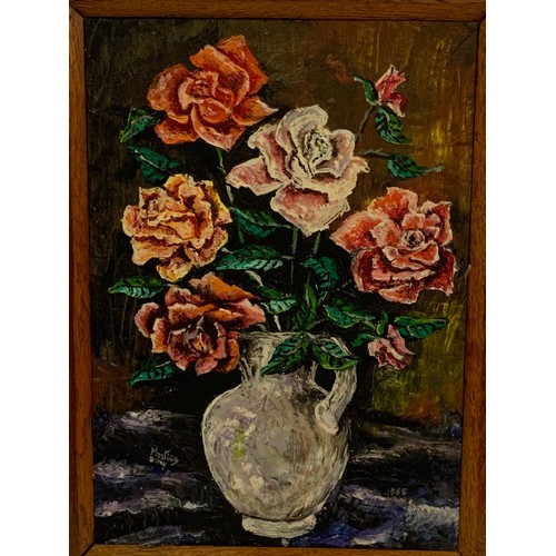 350 - Similar To Previous Lot Framed Acrylic On Canvas Still Life Of Flowers Signed Bottom Left. 70 x 56 c... 