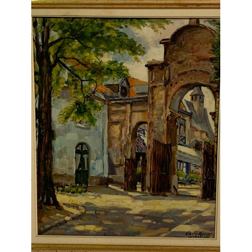 351 - Framed European School Oil On Canvas Signed Bottom Right. 73 x 83 cms