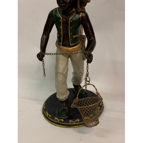 373 - Blackamoore Figure With Monkey 36 cms High