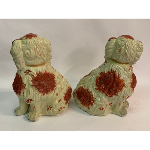 386 - Extra Large Pair Of Staffordshire Dogs. 34 cms High