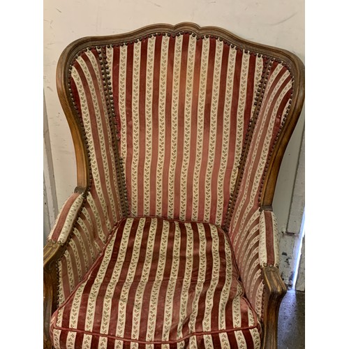 79 - Antique French Wing Back Chair.