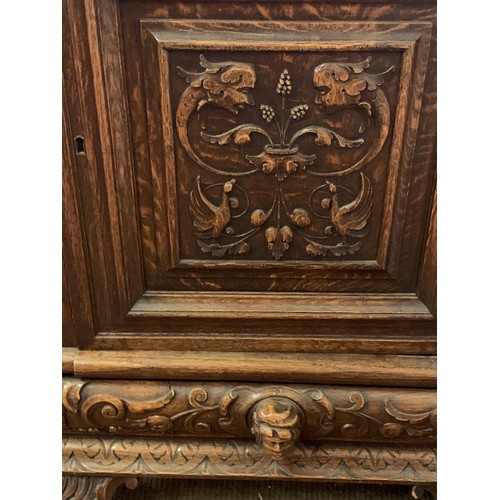 80 - Carved Wood Decorated Speaker Case 110 x 62 x 80 cms