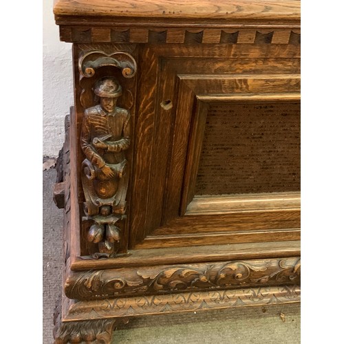 80 - Carved Wood Decorated Speaker Case 110 x 62 x 80 cms