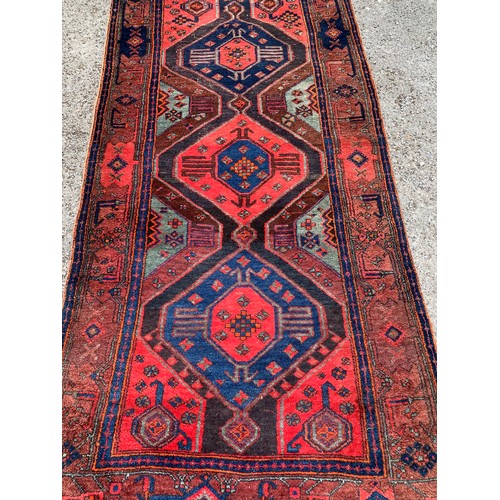 91 - Decorative Hand Knotted Rug / Runner 253 x 120 cms