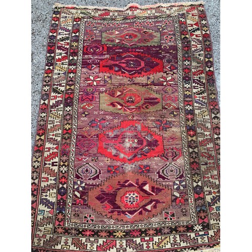 303 - Decorative Hand Knotted Rug With Central Pattern. 160 x 112 cms