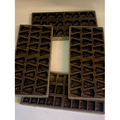 411 - Four Vintage Metal And Bakelite Chocolate Mould Trays. (4)