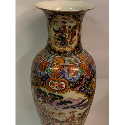 423 - Large Hand Painted Chinese Vase Standing 61 cms High