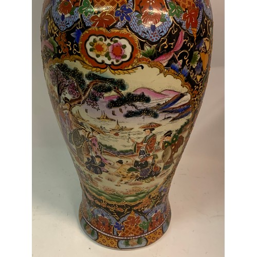 423 - Large Hand Painted Chinese Vase Standing 61 cms High