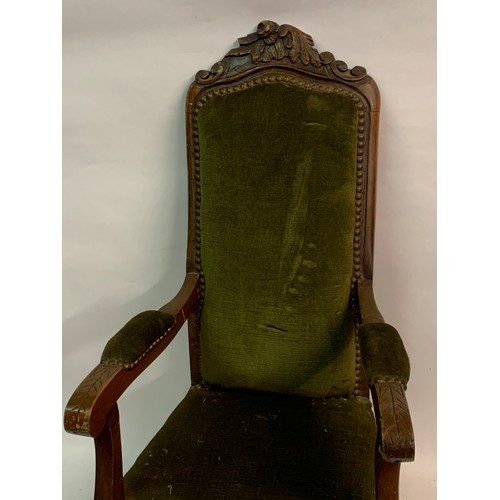 84 - Antique Childs Upholstered Arm Chair.