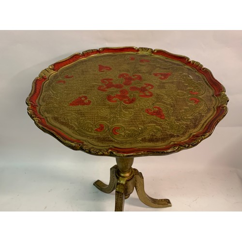 86 - Vintage Wood Florentine Side Table 44 x 56 cms