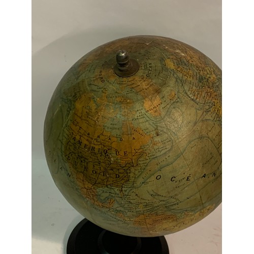 196a - Antique Terrestrial Table Top Globe By Girard & Barrere  Paris Standing Just Over 40 Cms High.