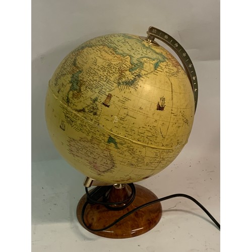 441 - Similar To Previous Lot Vintage European Illuminating Desk Top Terrestrial Globe Standing 37 cms Hig... 