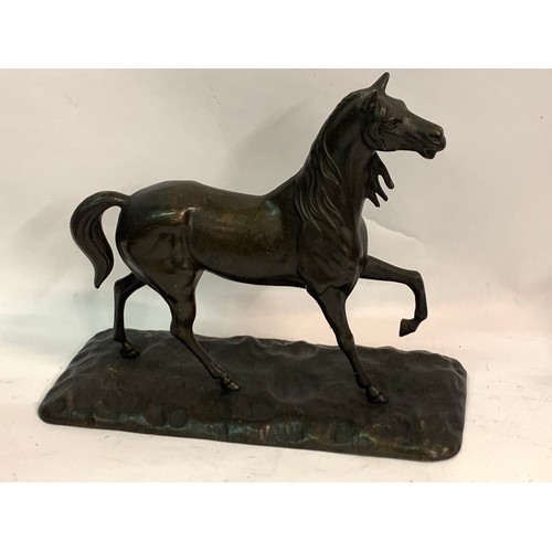 446 - Bronze Figure Of A Horse 34 x 29 cms