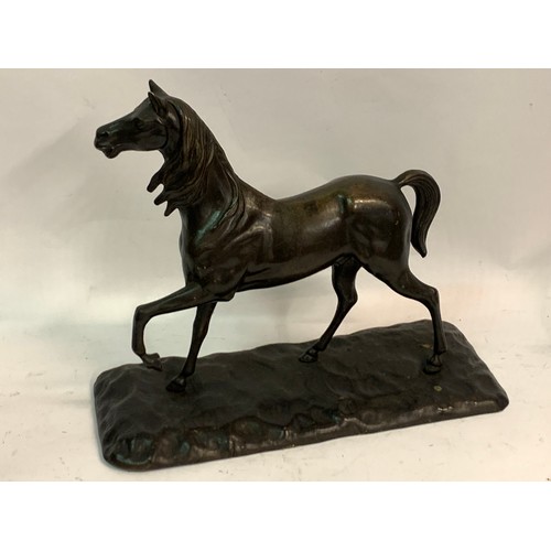 446 - Bronze Figure Of A Horse 34 x 29 cms