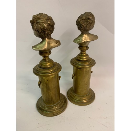 451 - Pair Of French Ormolu Mounted Putti Busts. Standing Just Under 16 Cms