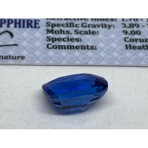 469 - Cushion Cut  Natural Sapphire Gemstone Approximately 11.42 ct. With Certificate Yeovil Auctions Is n... 