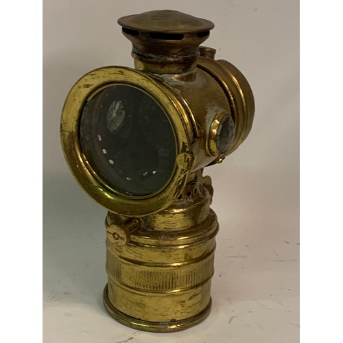 485 - Vintage Brass Carbide Bicycle Lamp 20 cms High