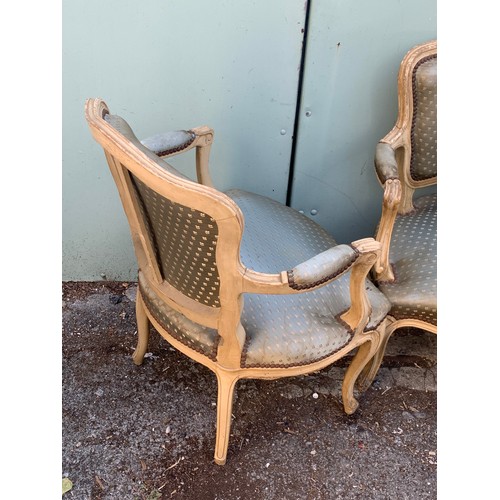 5a - Pair Of Vintage Painted French Arm Chairs.