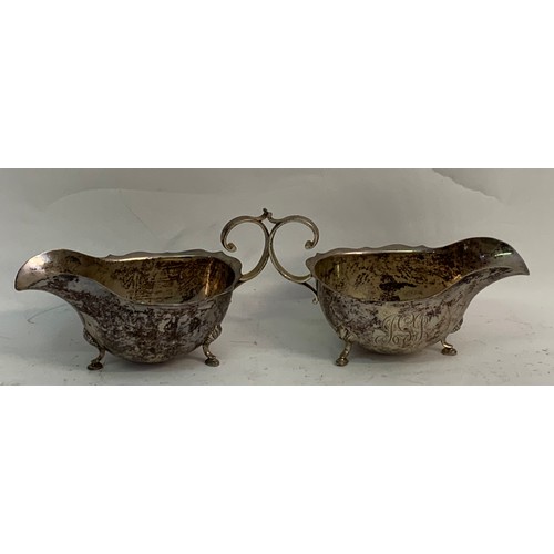 520A - Pair Of Antique Silver  Gravy Boats. (2)