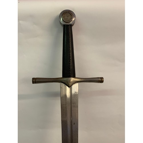 550 - Well Made Reproduction Sword  107 cms  Along With A Reproduction Helmet (2)