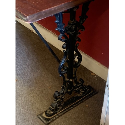 571 - Vintage Table With Decorative Cast Legs. 108 x 62 x 72 cms