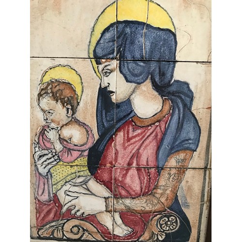 166 - Antique Framed 6 Tiled Picture Of Madonna And Child
48 x 35 cms