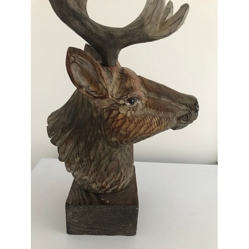 194 - Vintage Carved Wood Statue Of A Stag
40 cms h