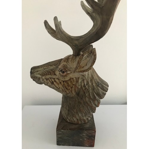 194 - Vintage Carved Wood Statue Of A Stag
40 cms h