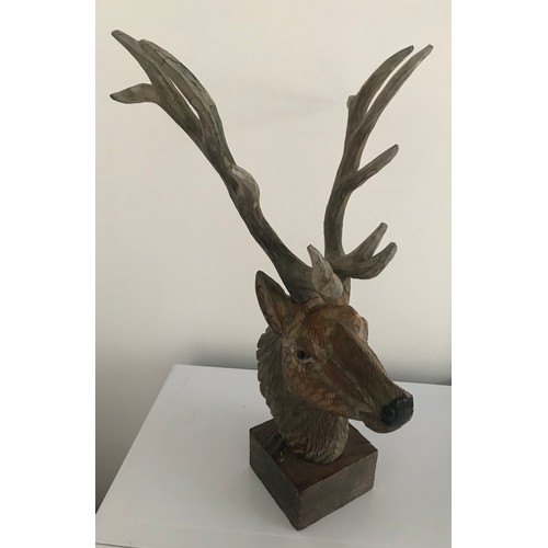 194 - Vintage Carved Wood Statue Of A Stag
40 cms h