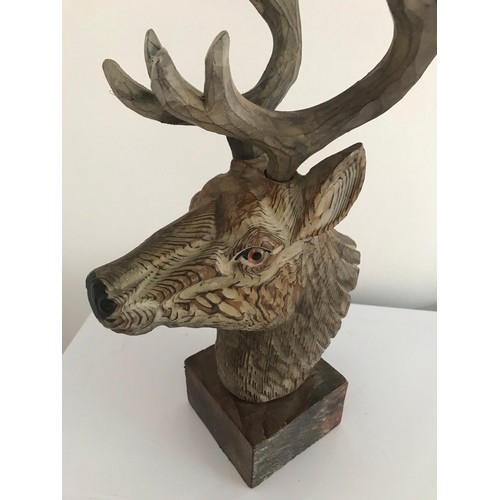 194 - Vintage Carved Wood Statue Of A Stag
40 cms h