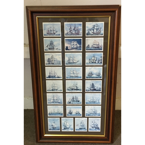 83 - Framed John Player  ship related cards 41cm x 69cm