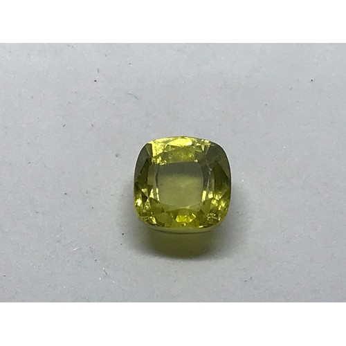 310 - Cushion Cut Approximately 10.62 Carat Olive Green Natural Peridot  Gemstone With Certificate Yeovil ... 