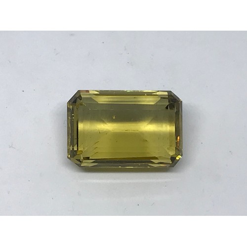 312 - Emerald  Cut Approximately 118.20 Carat Yellow Topaz Gemstone With Certificate Yeovil Auctions Is No... 