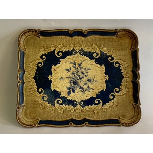 61 - Painted Florentine Tray 47 x 38 cms