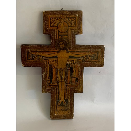 71 - Vintage On Wood Religious Icon. 42 x 31 cms