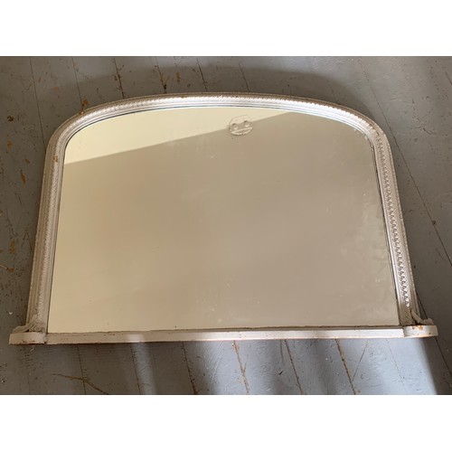 78 - Vintage Painted Over mantle Mirror With Traces Of Original Gilt Coming Through  108 x 82 cms